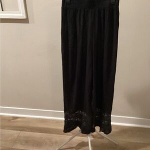 GOA beachwear by Japna wide leg crochet hem beach pants NWT smocked